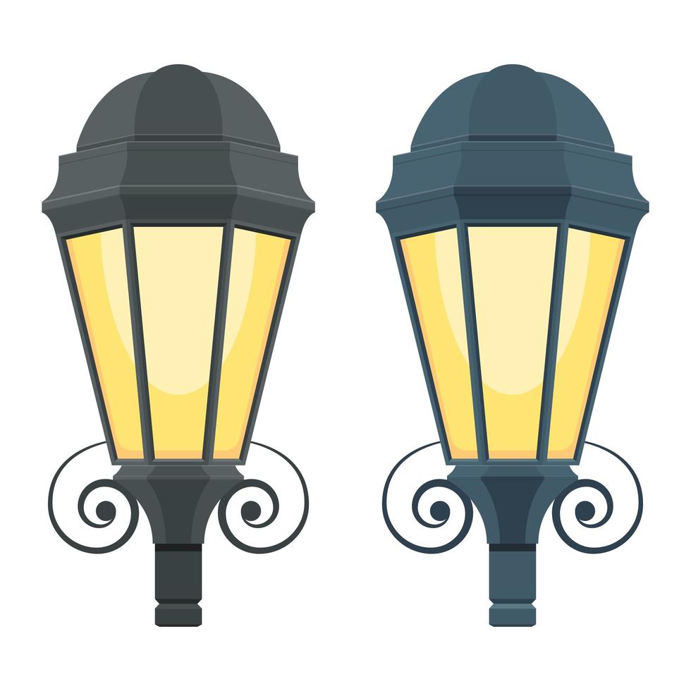 Vintage street lamp vector design illustration isolated on white background