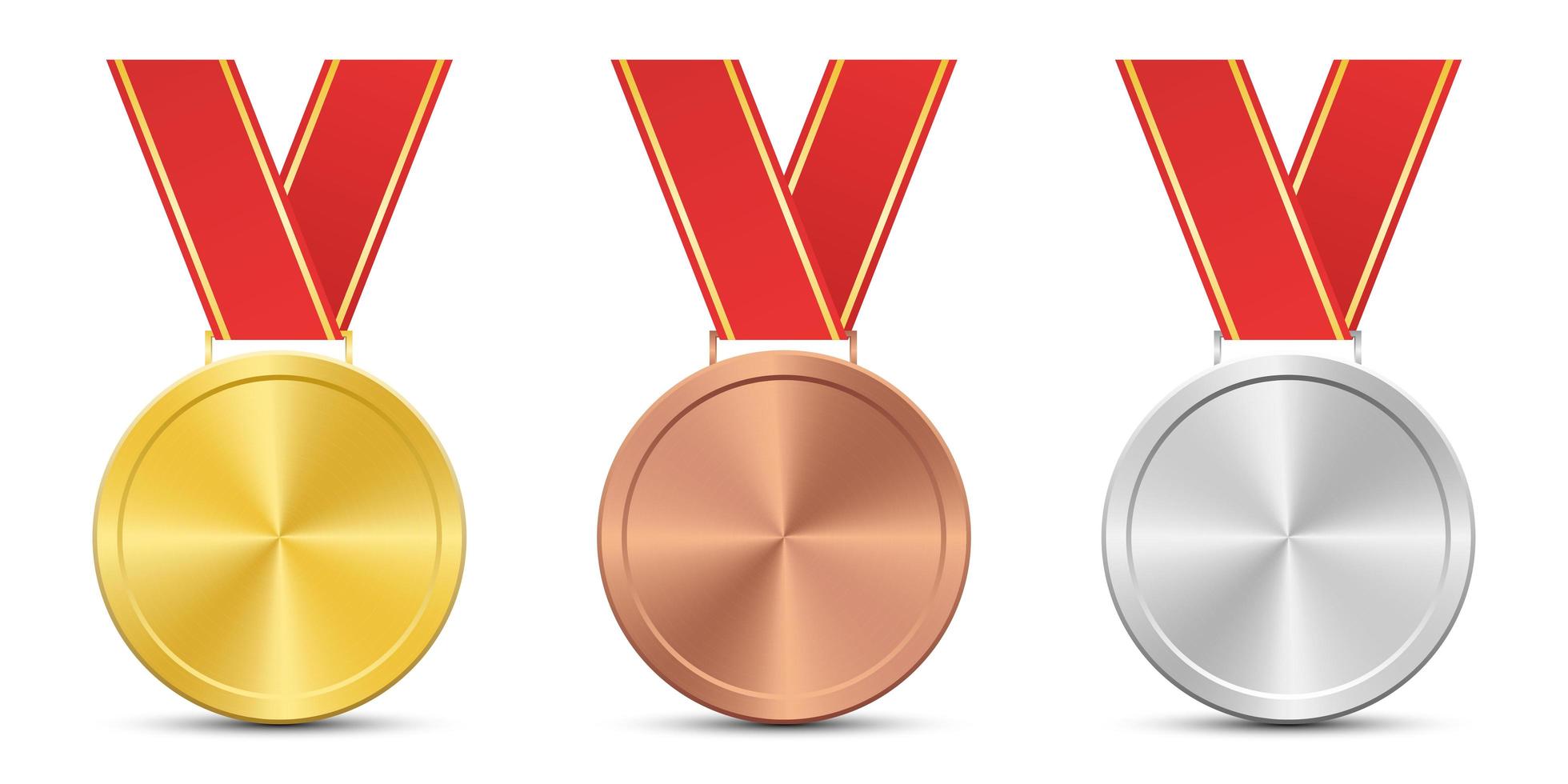 Winner medal set vector