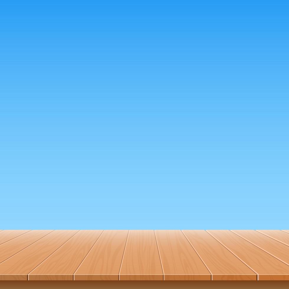 Wooden table top vector design illustration isolated on white background