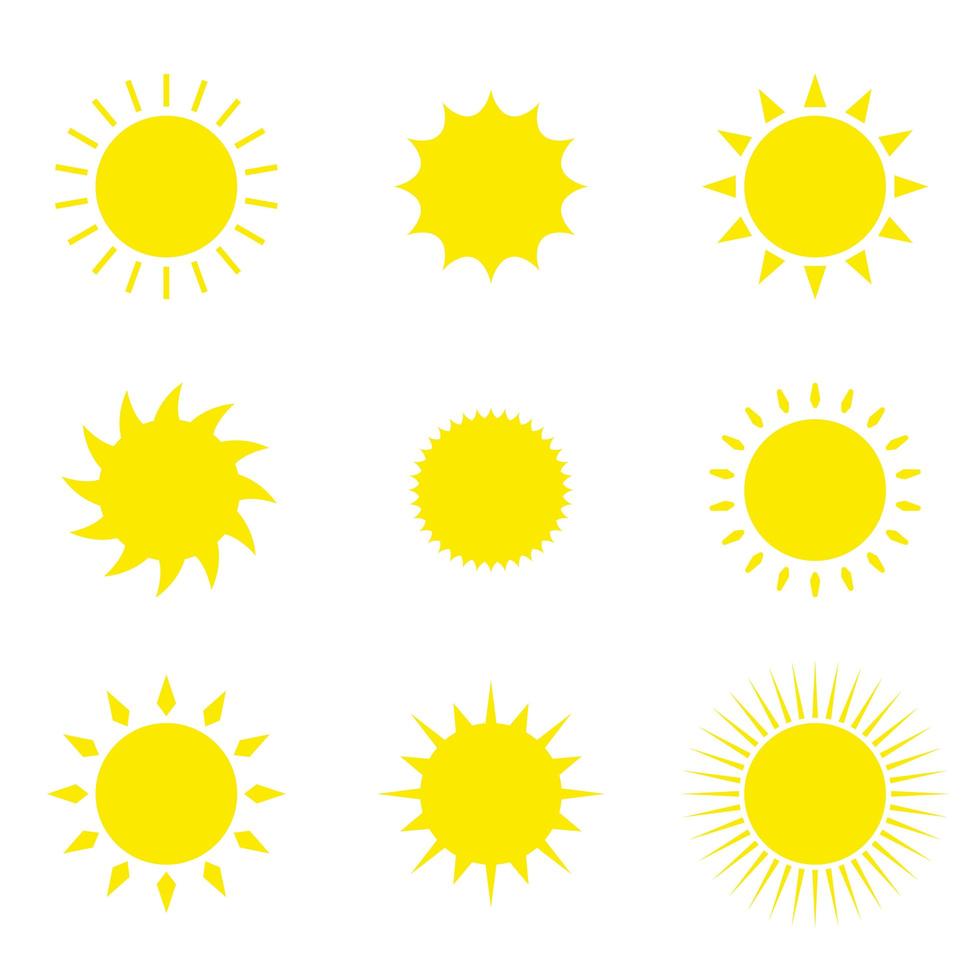 Sun icon set vector design illustration isolated on white background