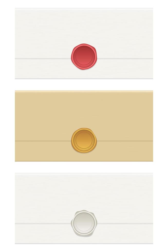 Wax seal envelope set vector