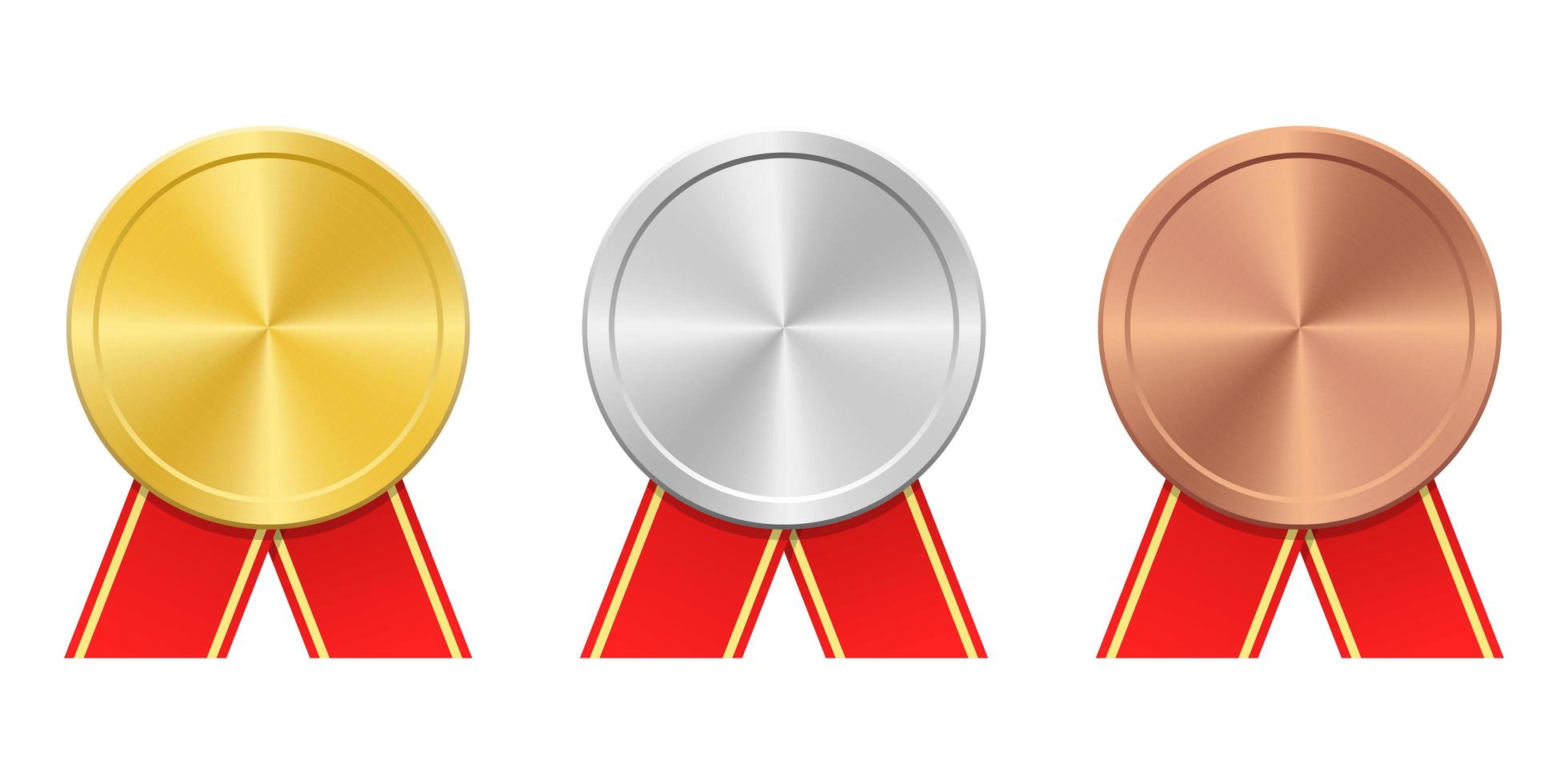 Winner medal set mock-up vector