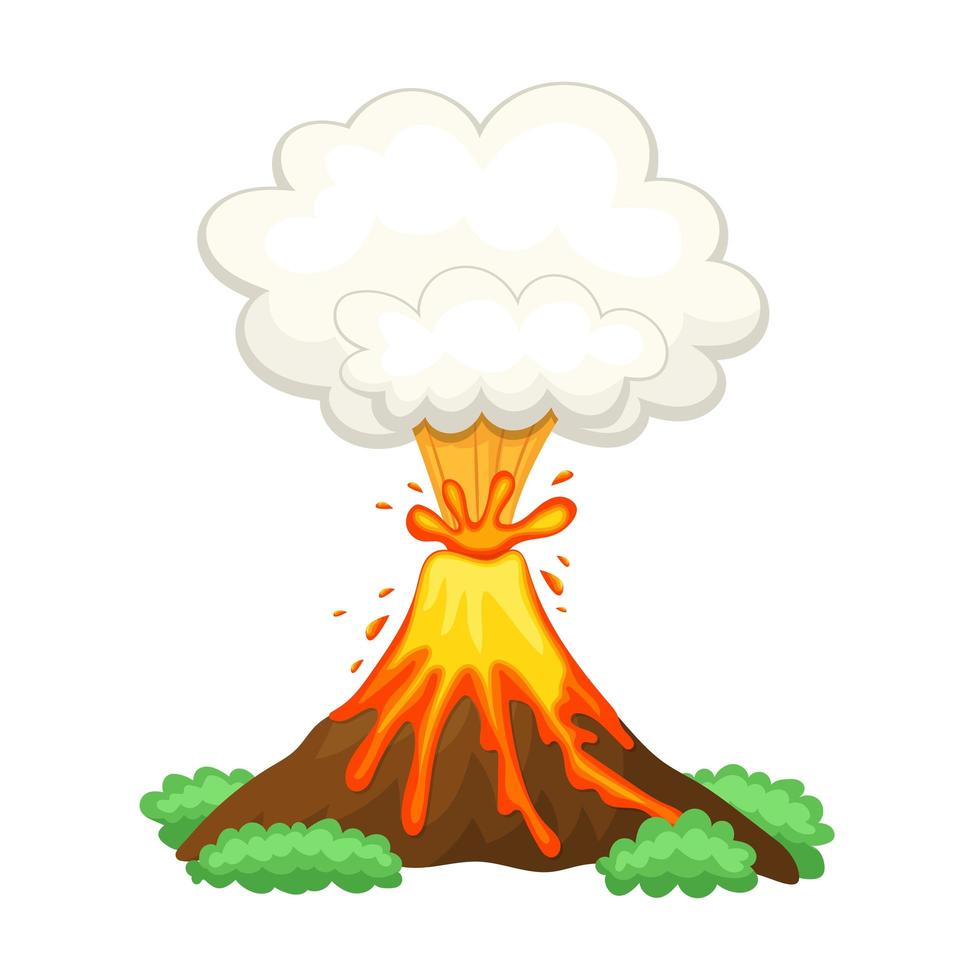 Ilustración de diseño de vector de vulcano aislado sobre fondo blanco