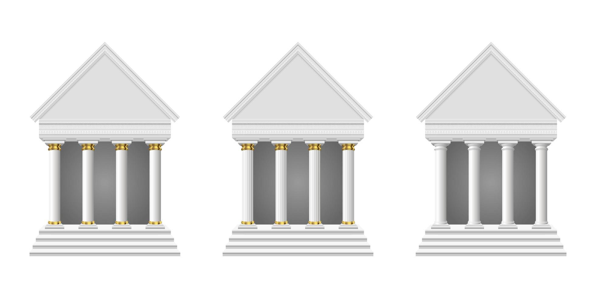 Ancient temple vector design illustration isolated on white background