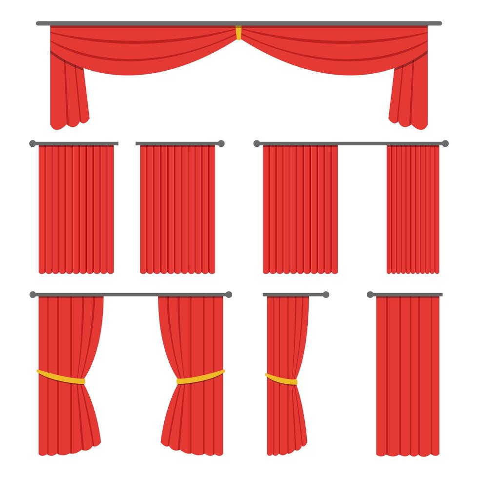 Theater curtain set vector