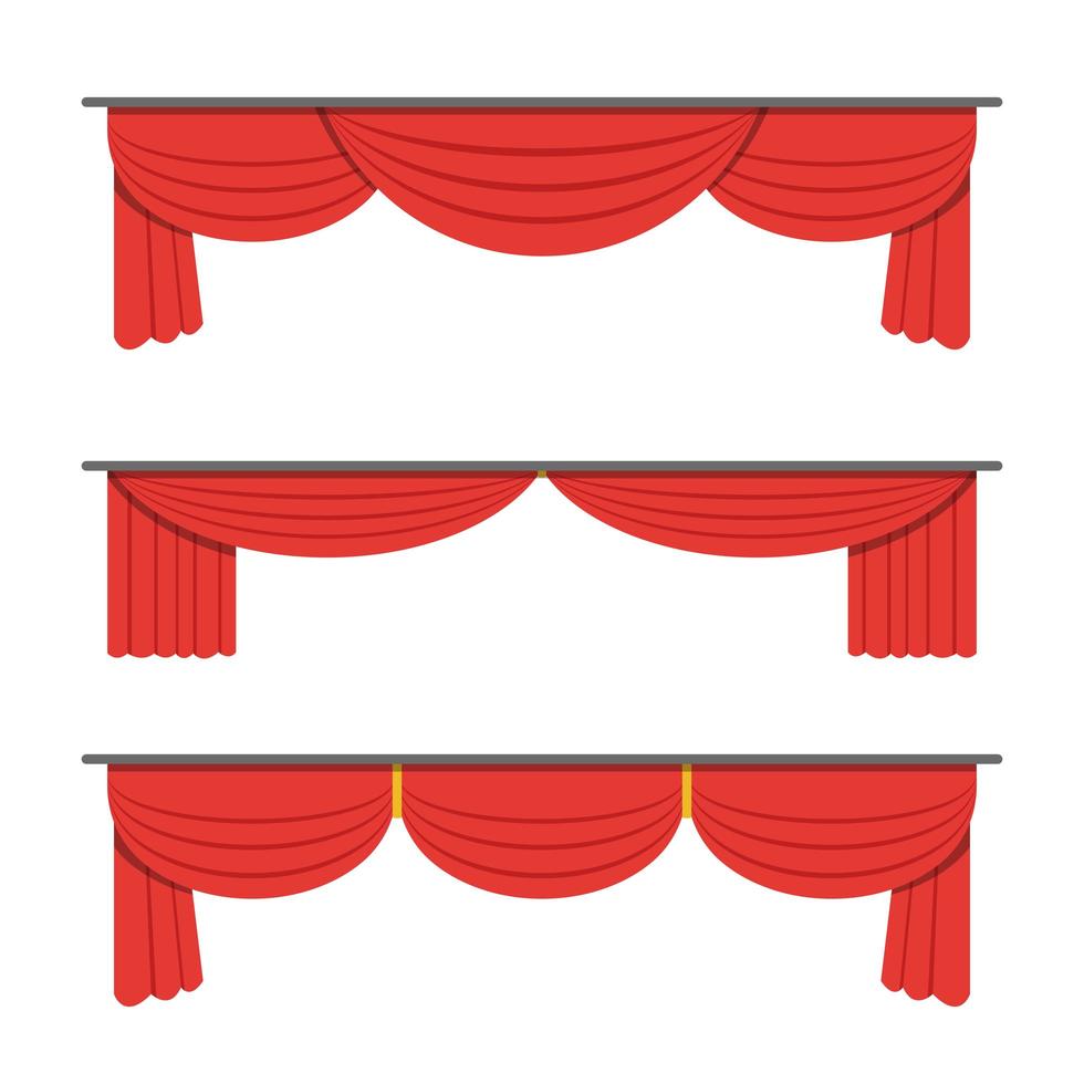 Theater curtain set vector