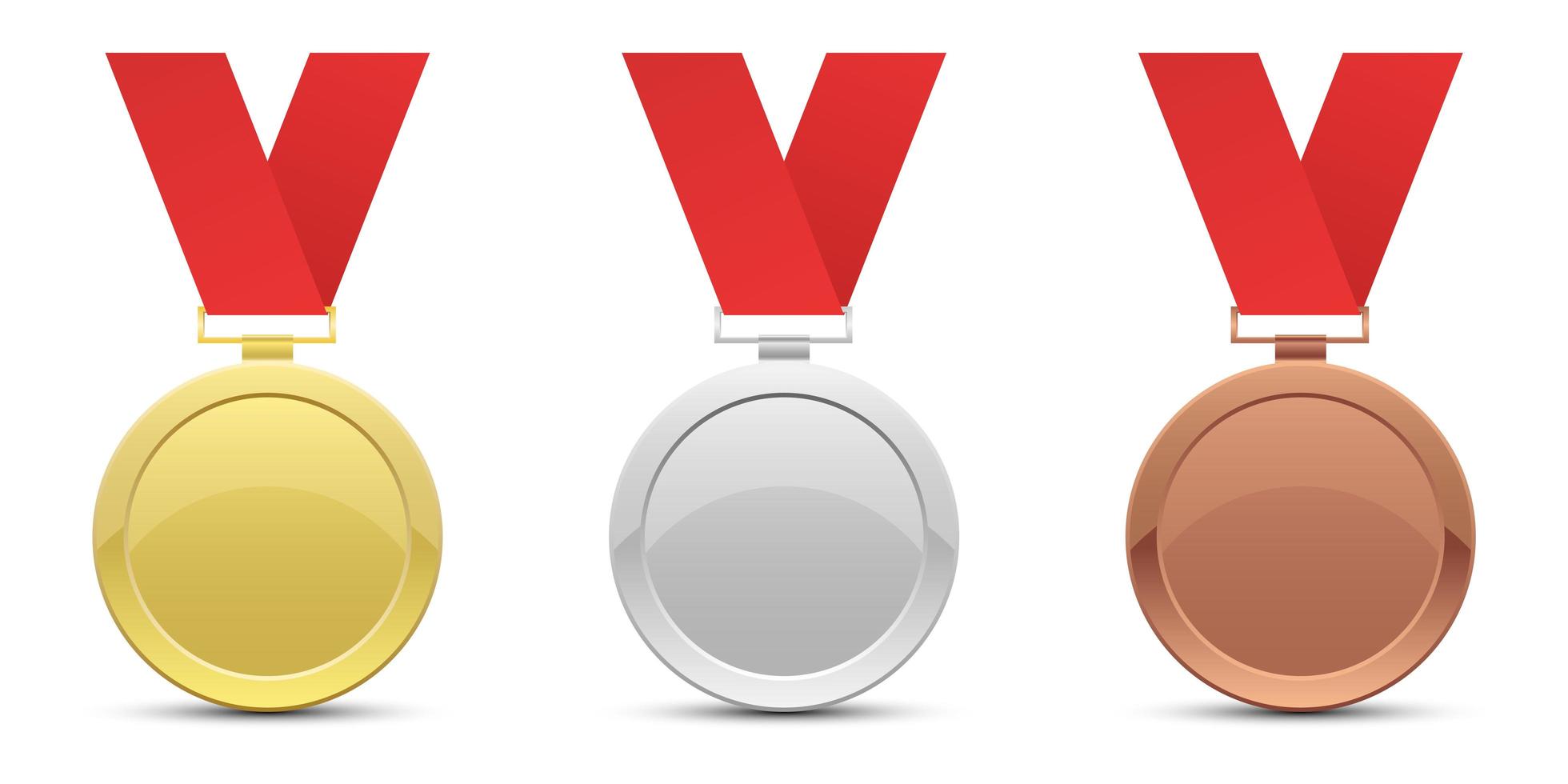 Winner medal set mock-up vector