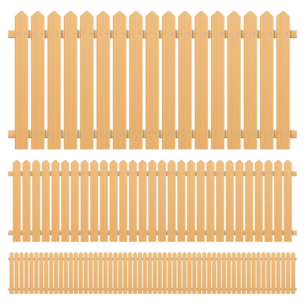 Wooden fence set vector
