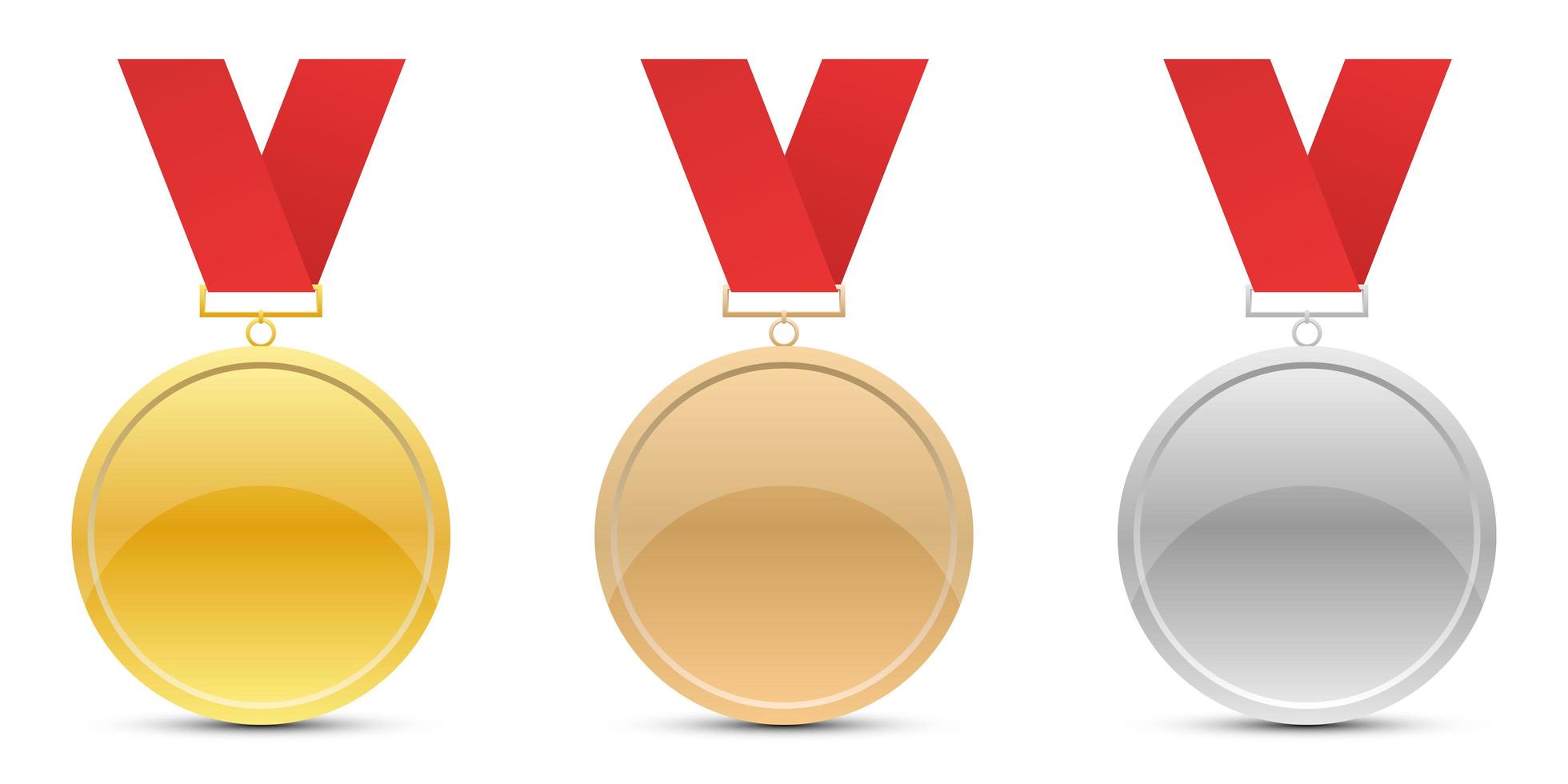 Winner medal set mock-up vector