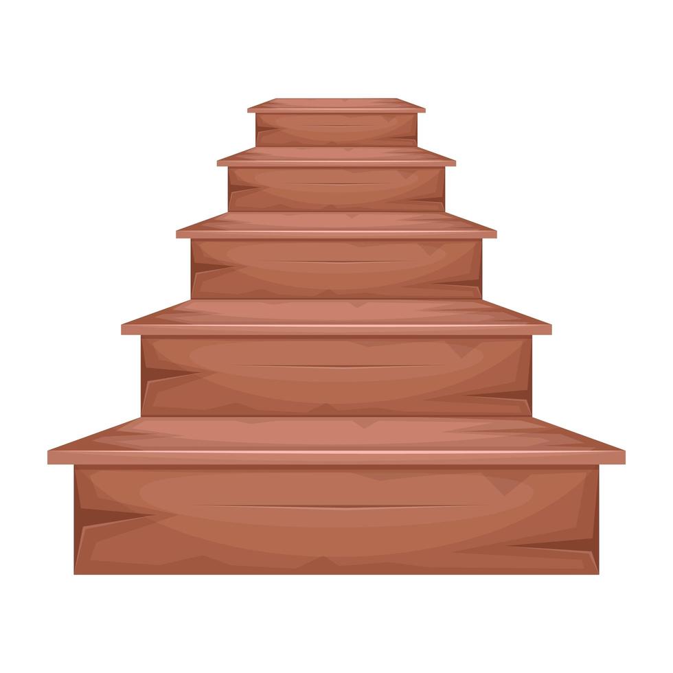 Wooden stairs vector design illustration isolated on white background