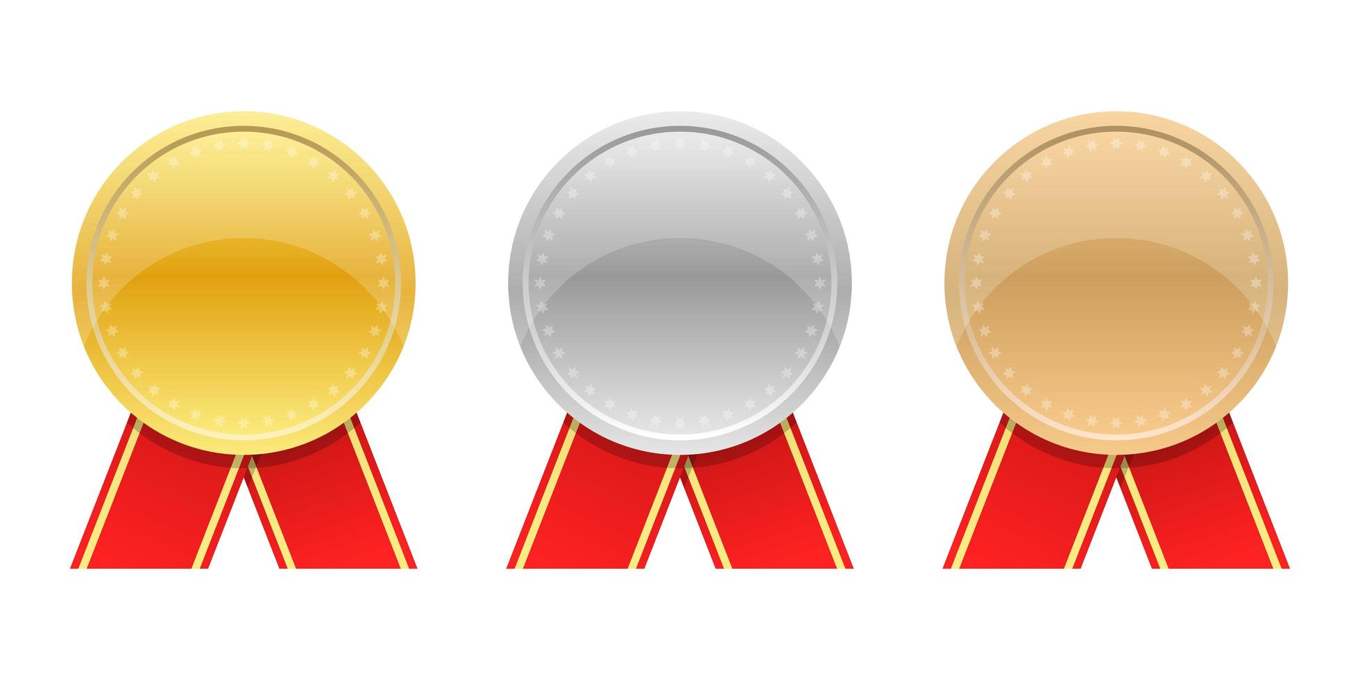 Winner medal set mock-up vector