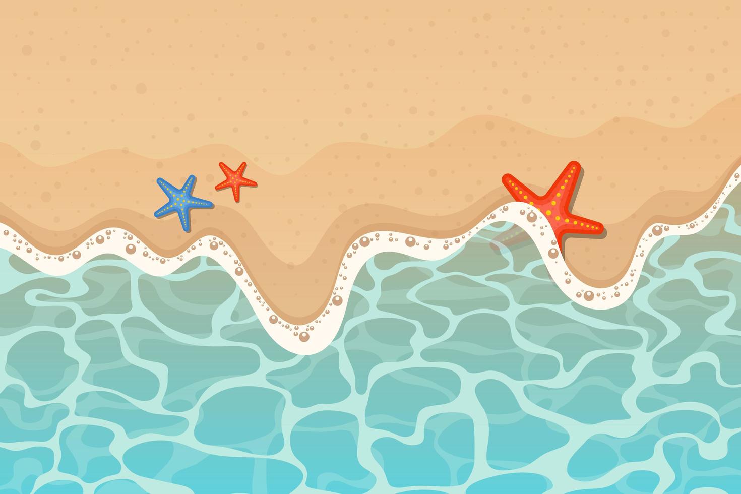 Ilustración de diseño de vector de fondo de mar y playa