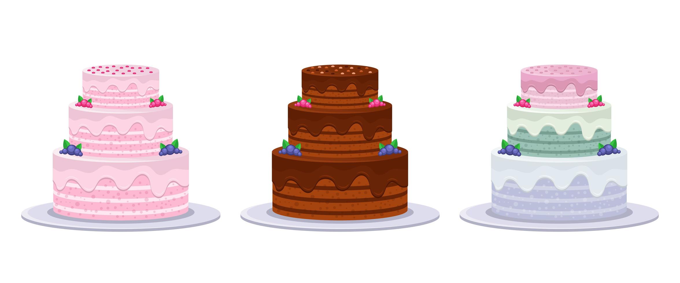 Birthday cake set vector