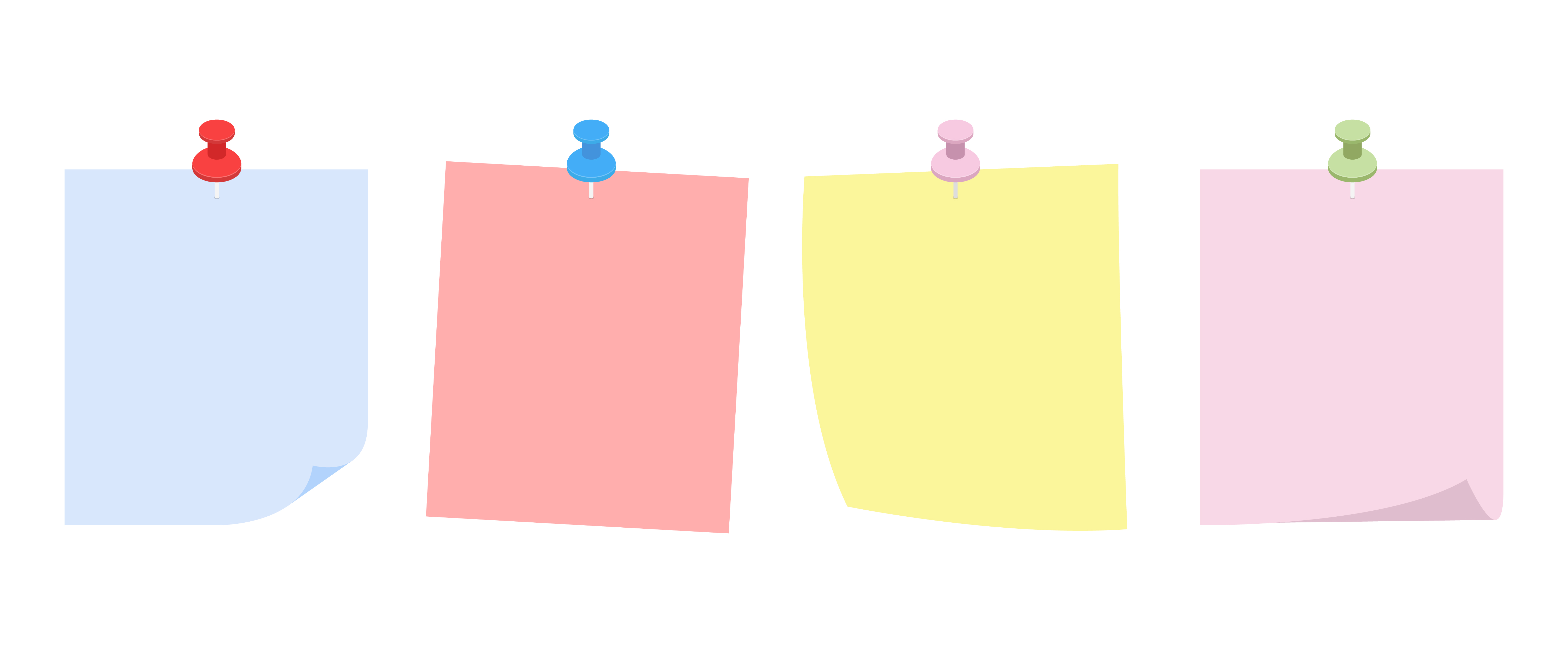 Paper pinned on wall set 1838203 Vector Art at Vecteezy