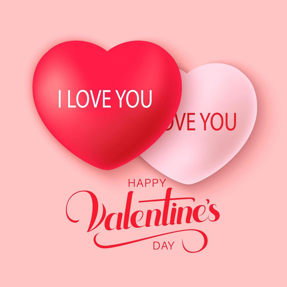 Happy saint Valentine's day background with decoration hearts vector