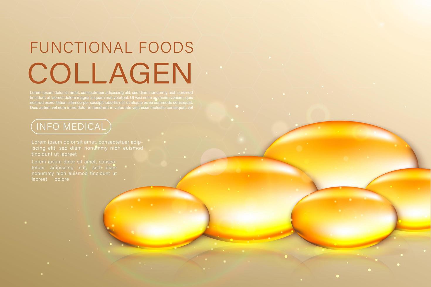 Gold pearl face mask anti-aging treatment solution. 24 Karat Gold oil bubbles on precious background. vector