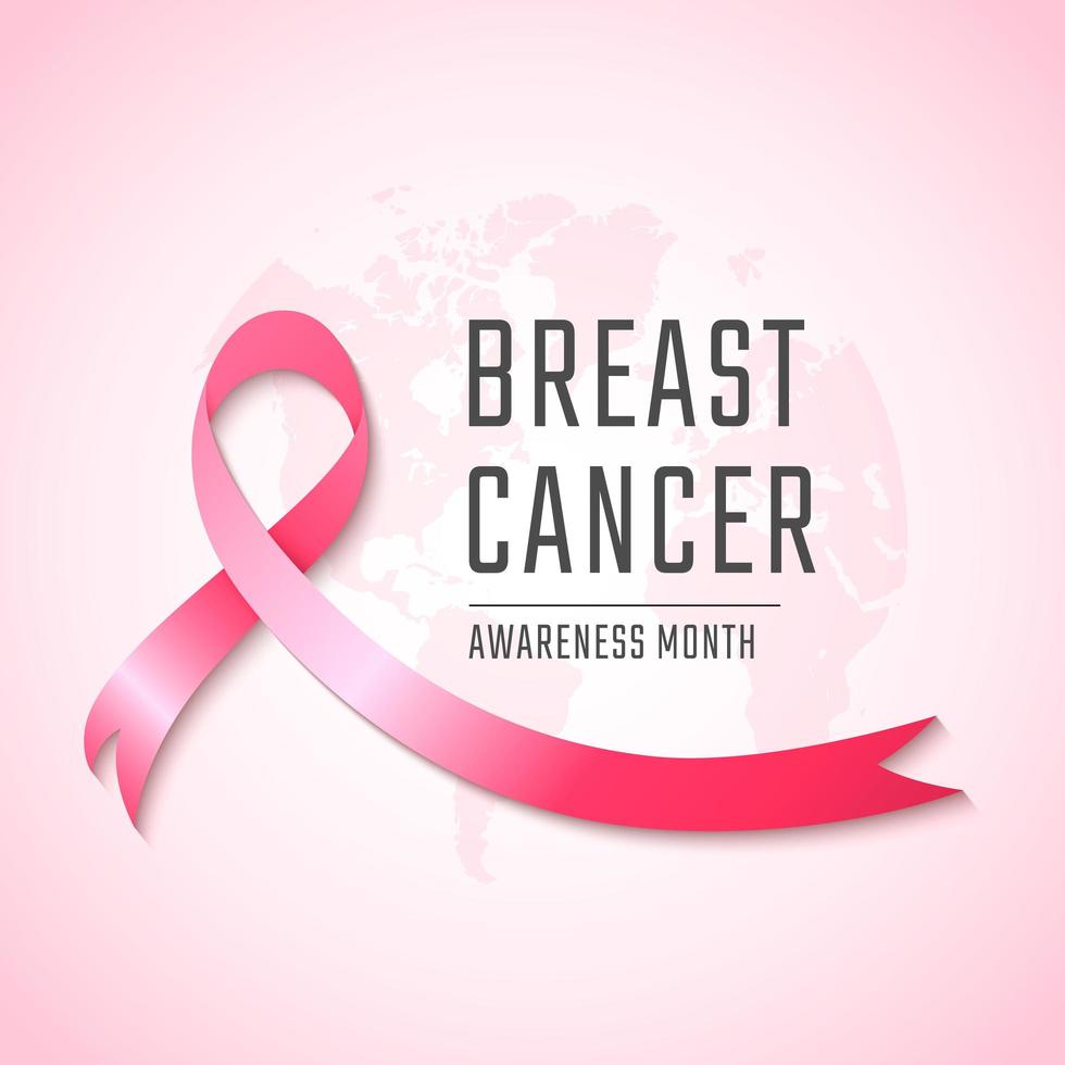 Breast Cancer Awareness Ribbon Background. Vector illustration EPS 10 ...