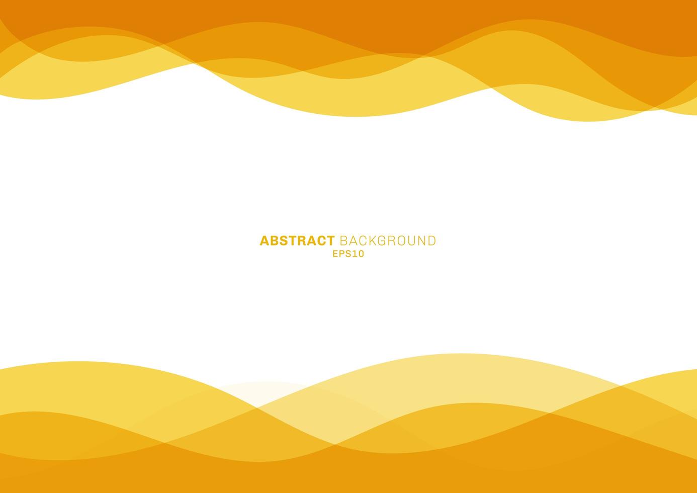 Abstract yellow line curve water wave overlapping layer on white background vector