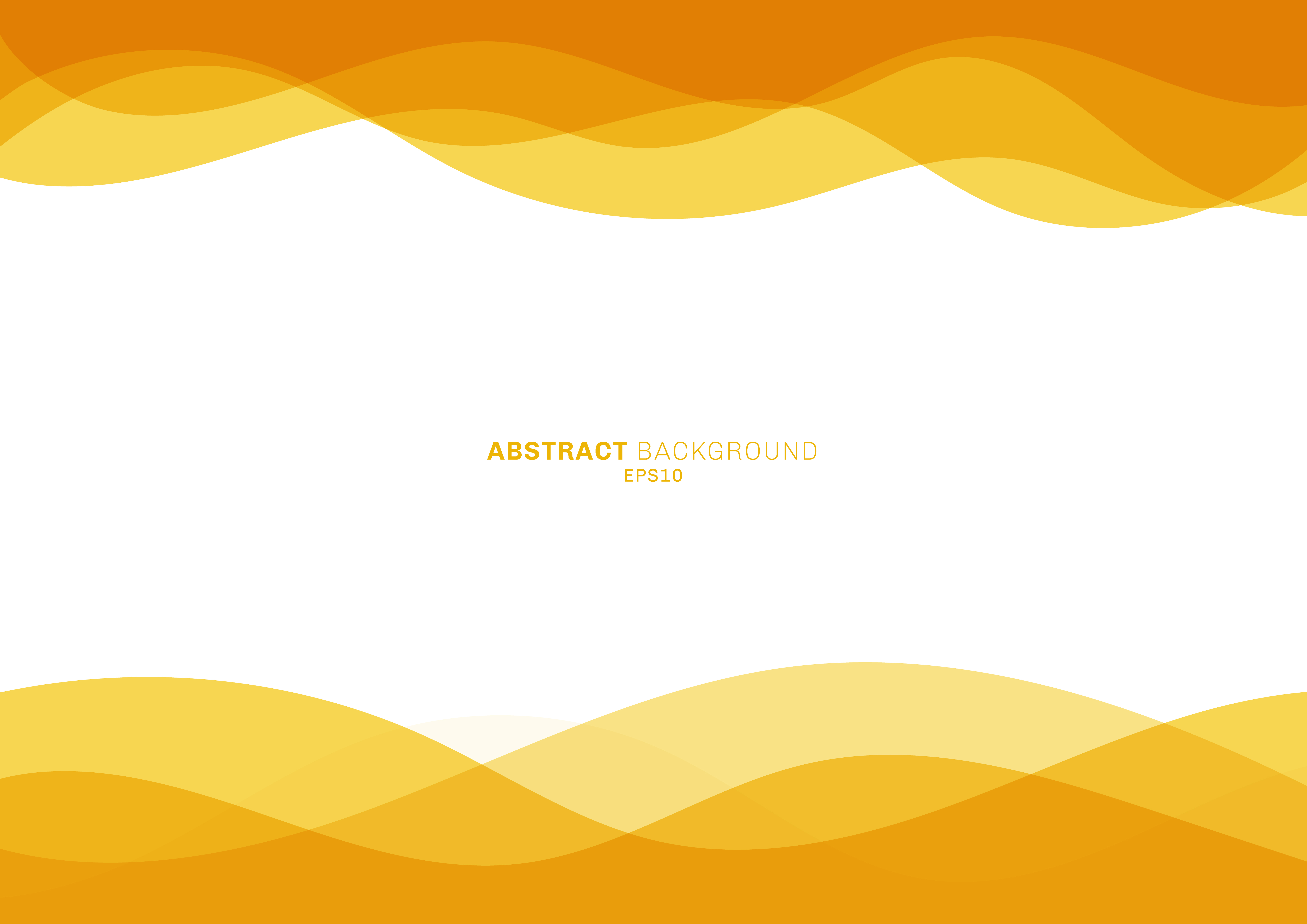 Abstract yellow line curve water wave overlapping layer on white