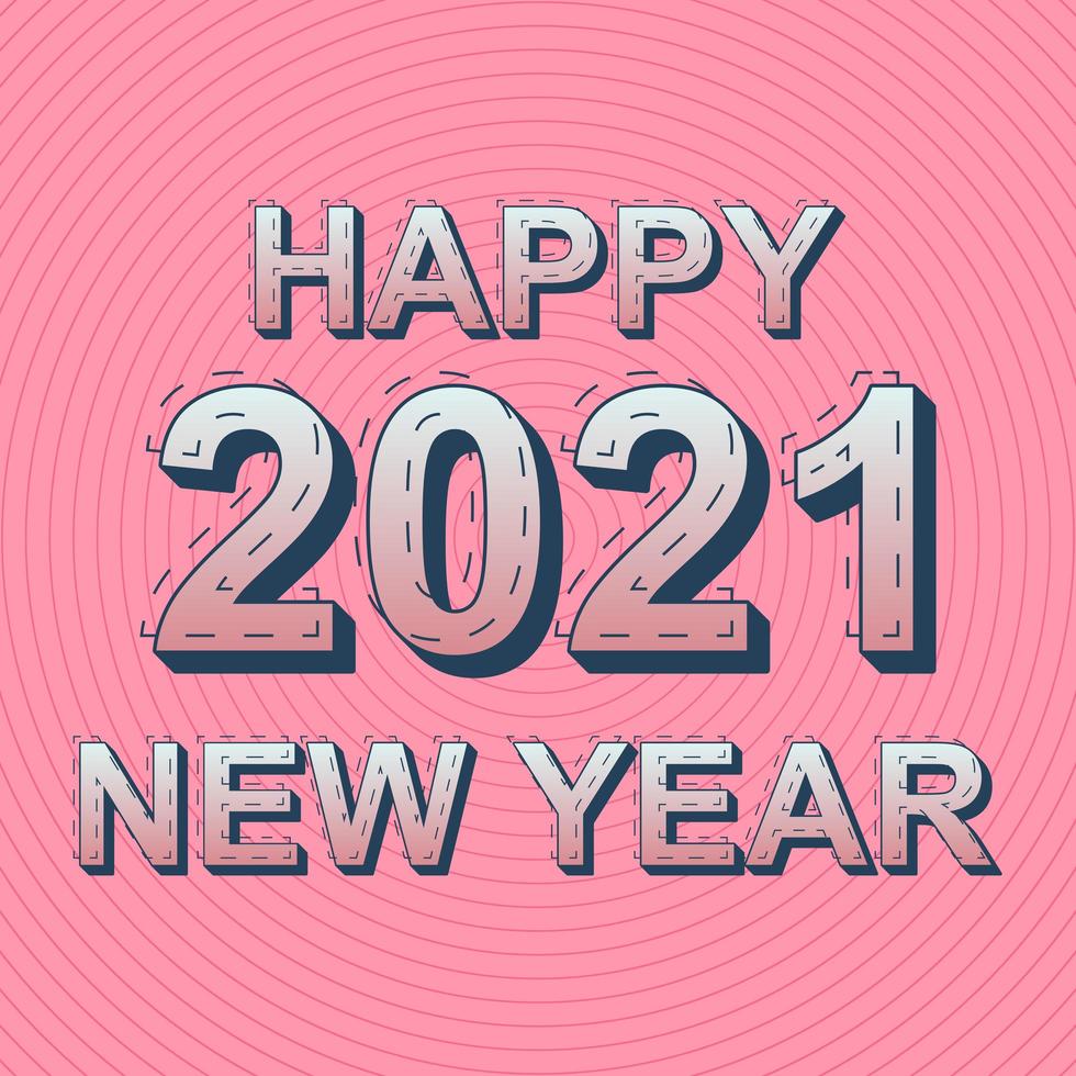 Happy 2021 new year template design vector