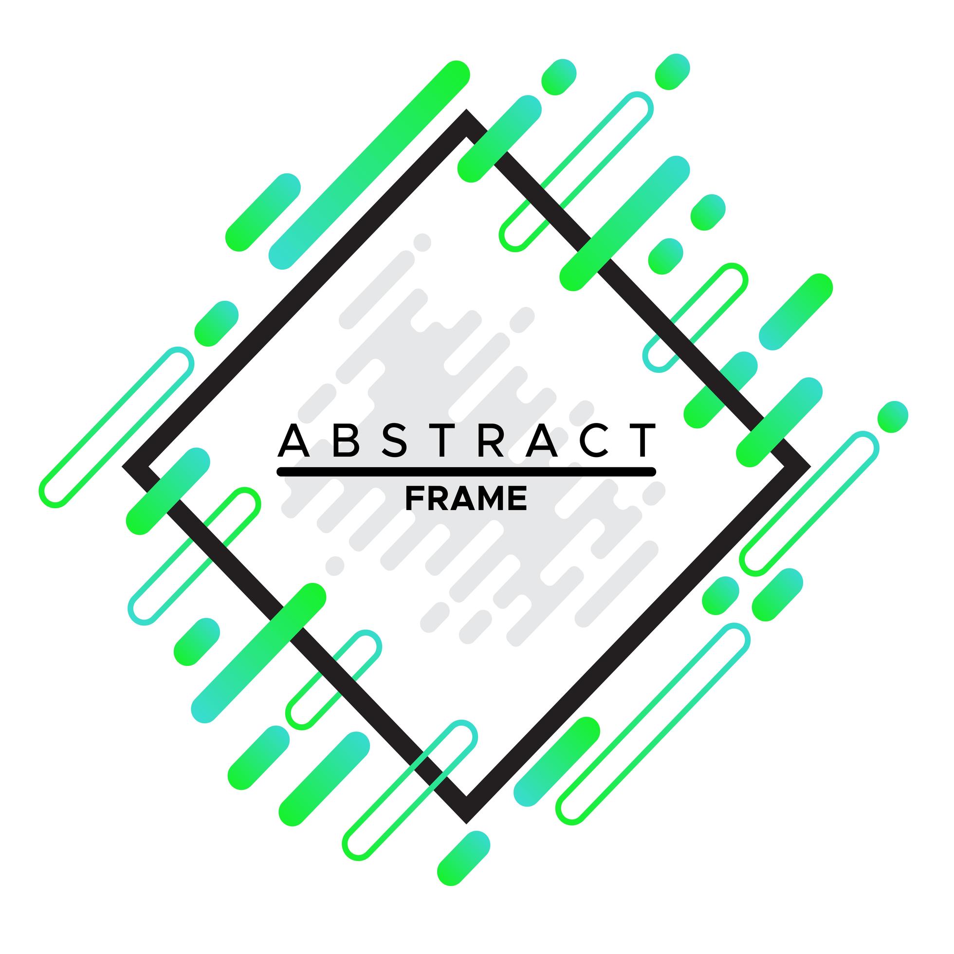 Frame design, Dynamic black frame with trendy abstract geometric shapes