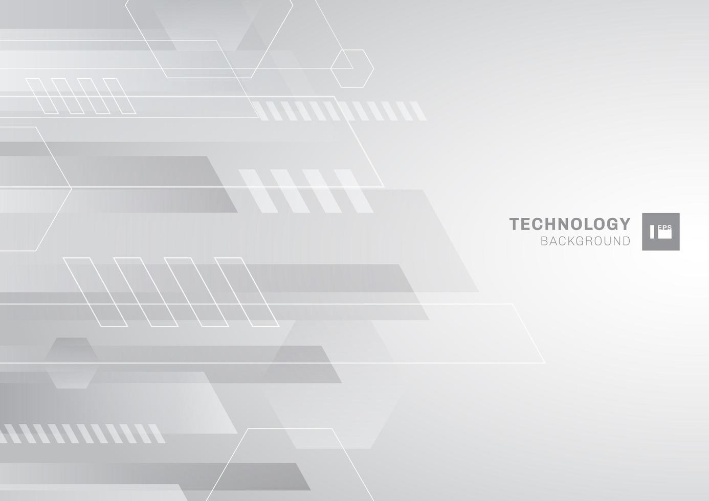 Abstract technology concept gray and white geometric corporate design background. vector