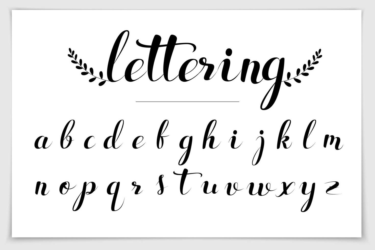 Hand drawn alphabet written with brush pen. vector