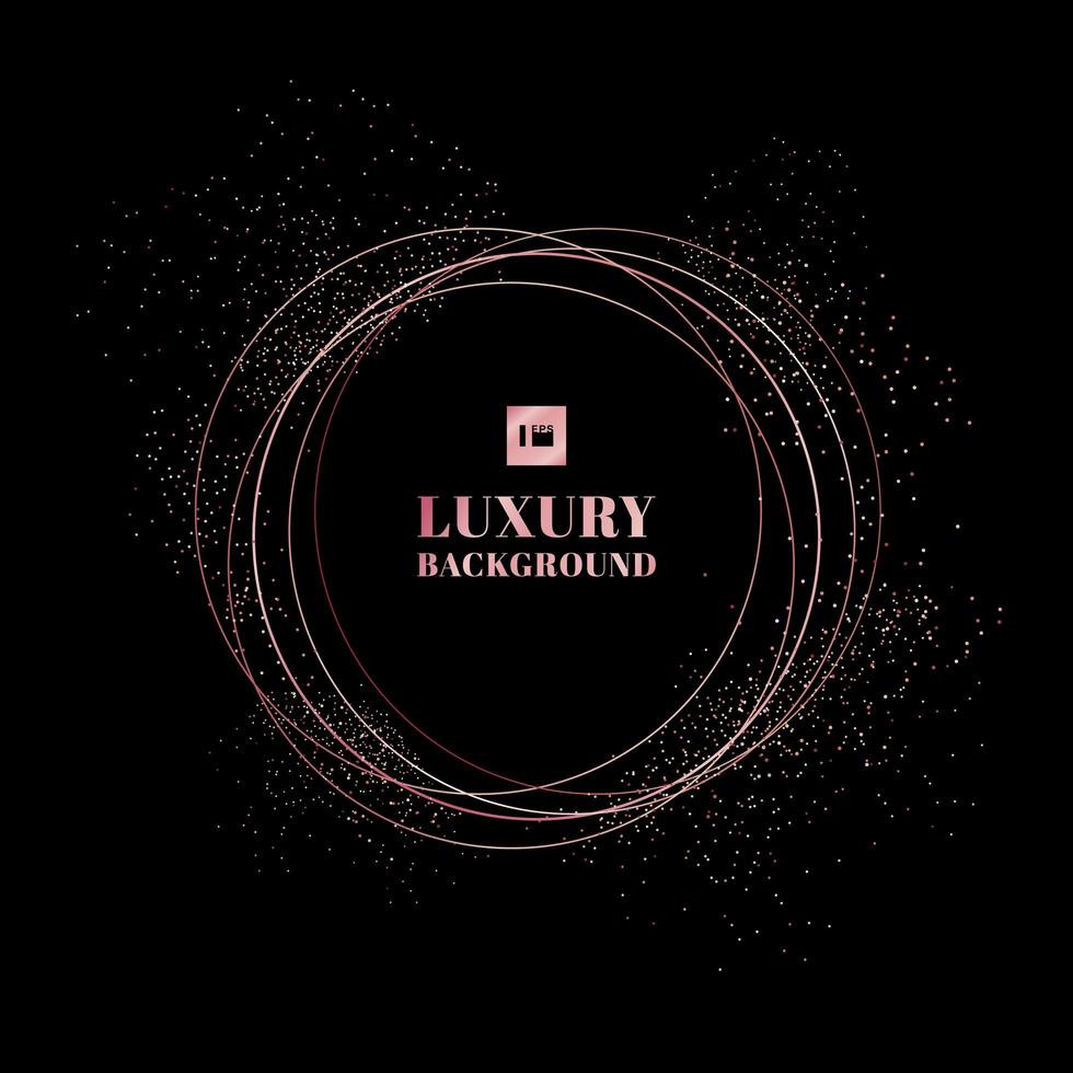 Pink Gold Circles Frame With Glitter Particles In Rose Gold Color On Black Background 1838302 Vector Art At Vecteezy