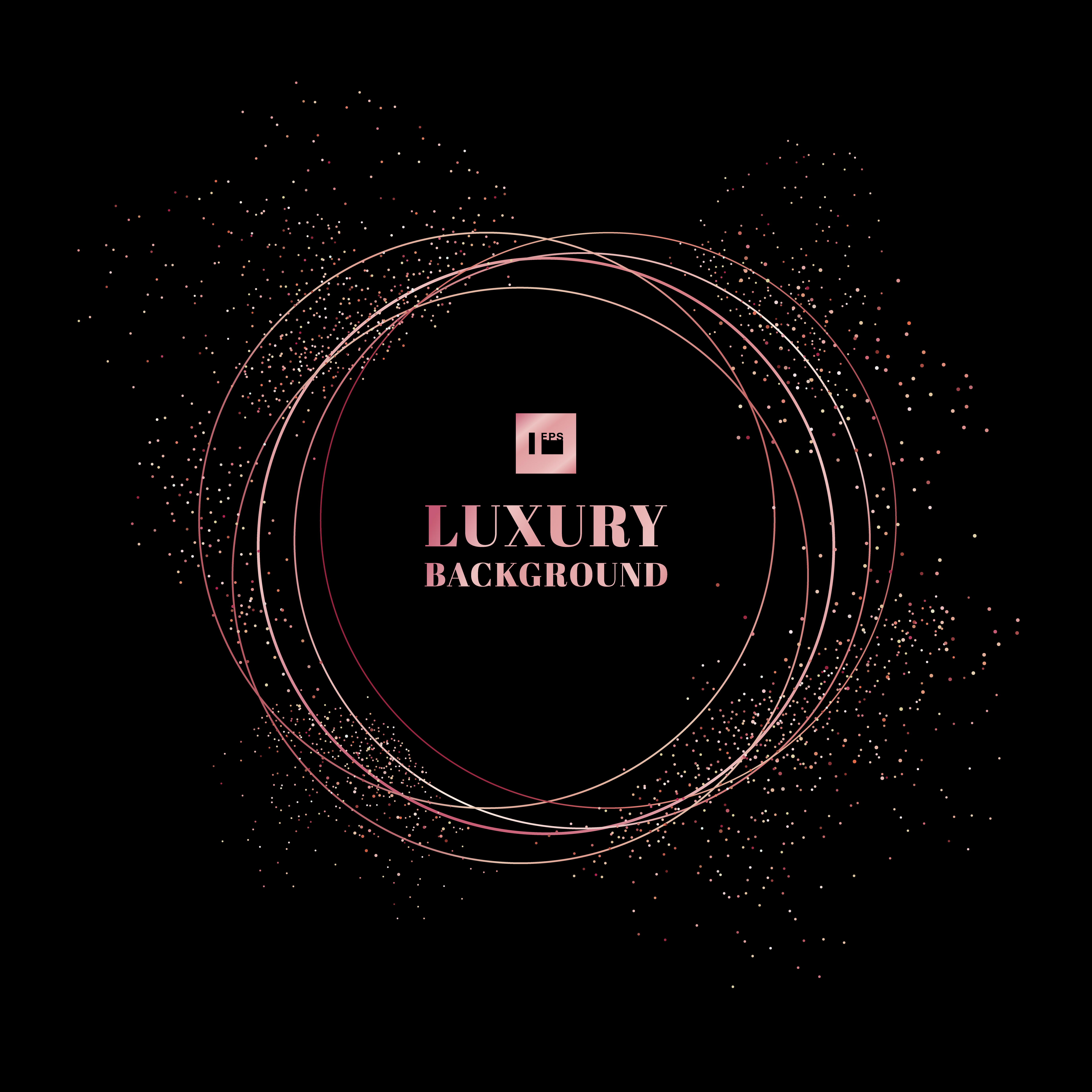 Pink Gold Circles Frame With Glitter Particles In Rose Gold Color On Black Background 1838302 Vector Art At Vecteezy