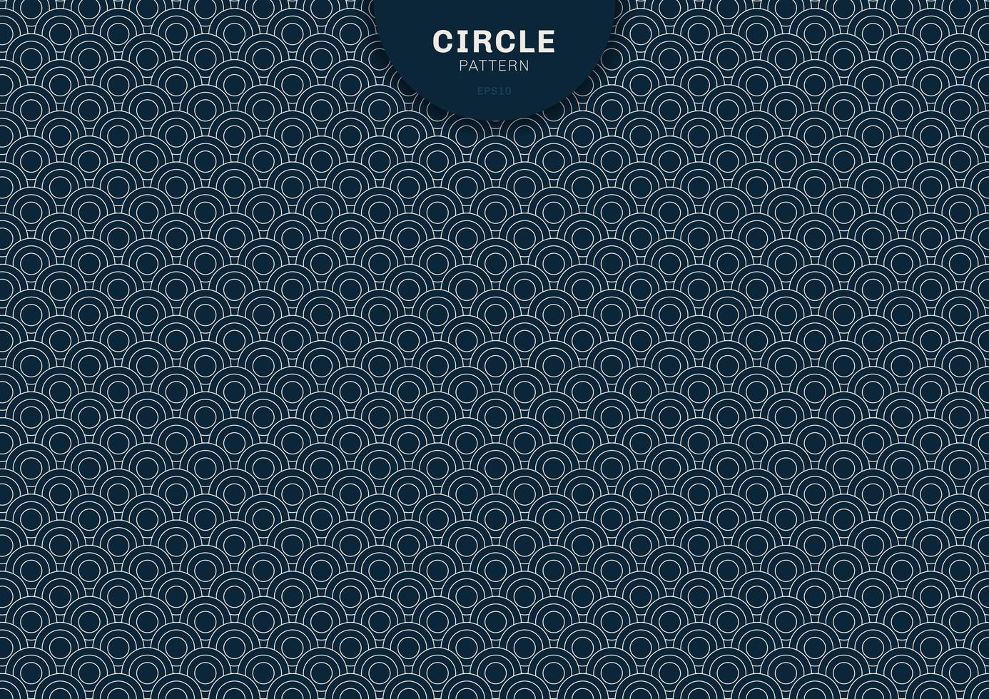 Abstract geometric circle blue background japanese pattern style. vector