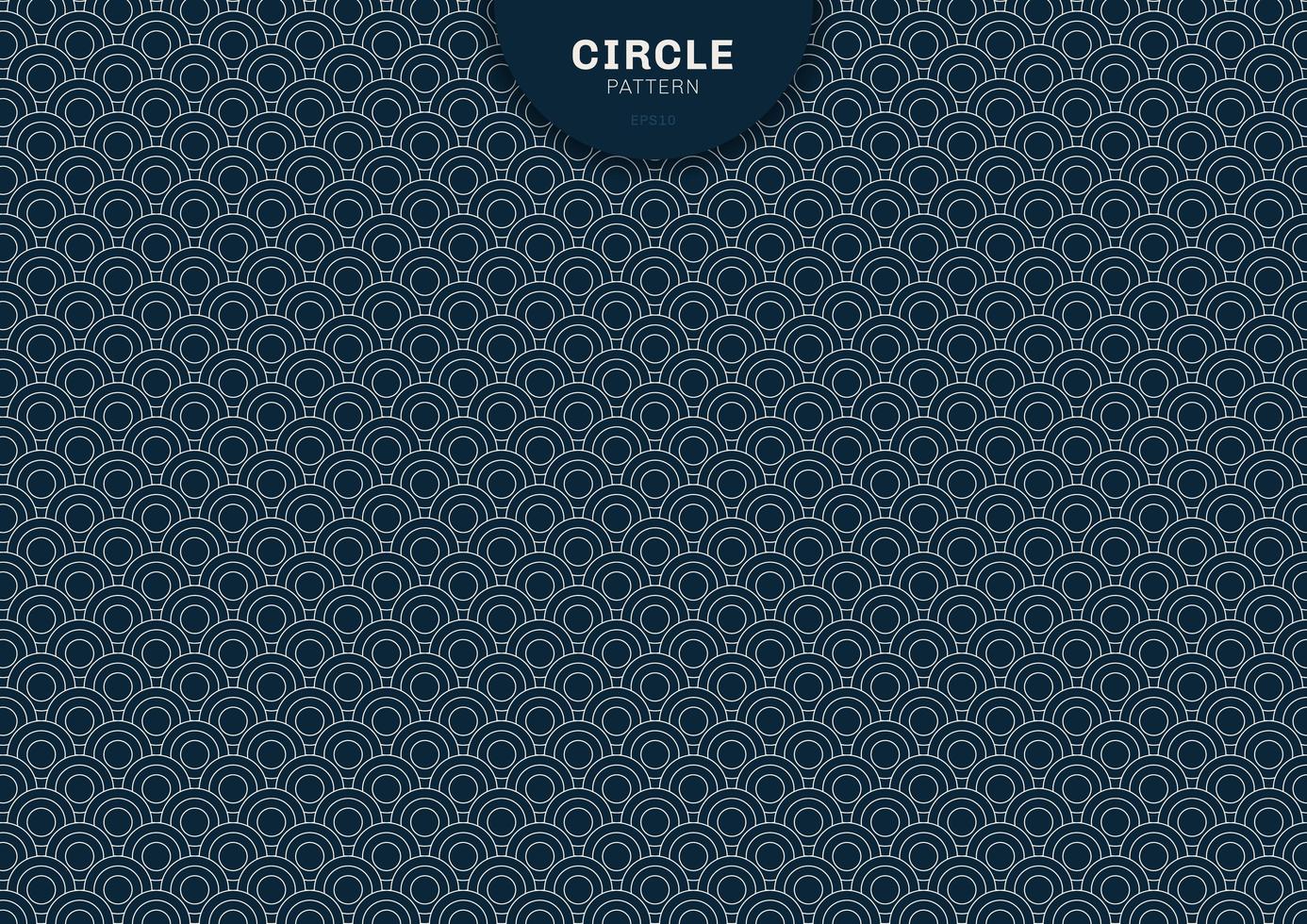 Abstract geometric circle blue background japanese pattern style. vector