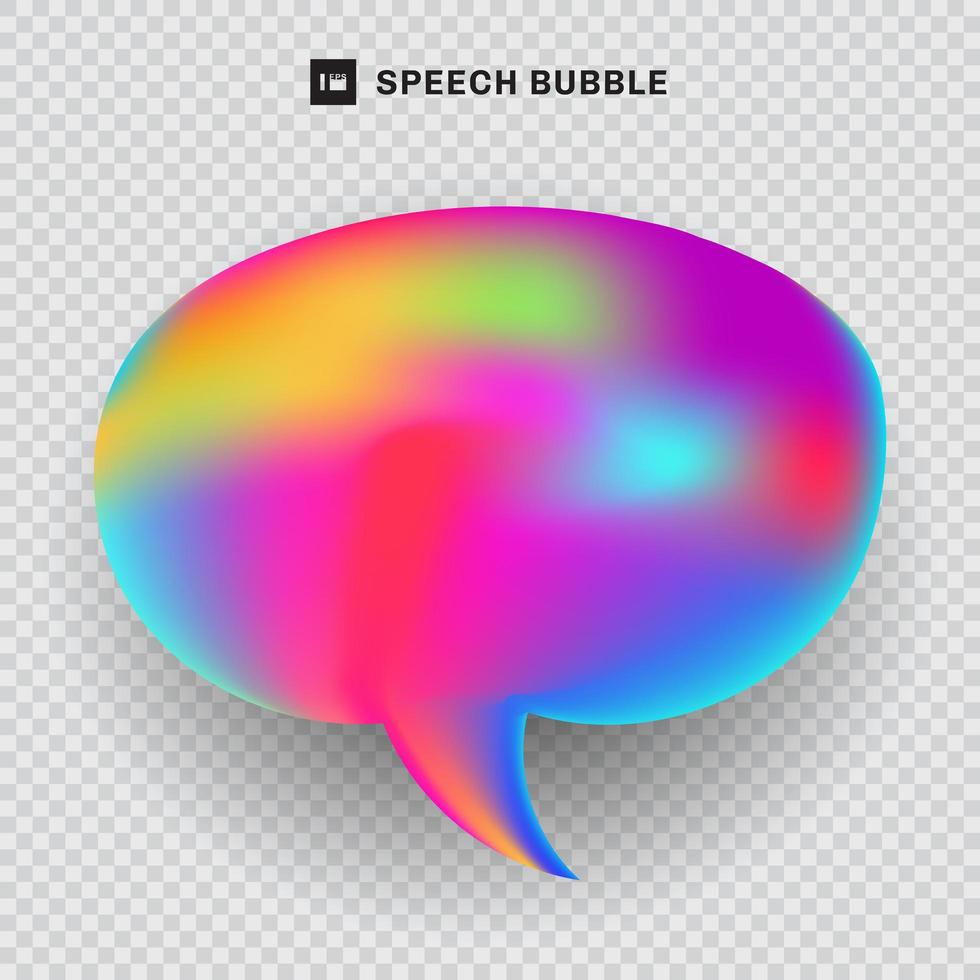 Speech bubble vibrant color transparency background fluid concept. vector