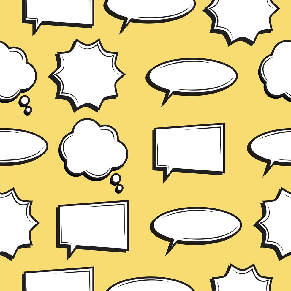 Comic speech bubbles seamless pattern vector