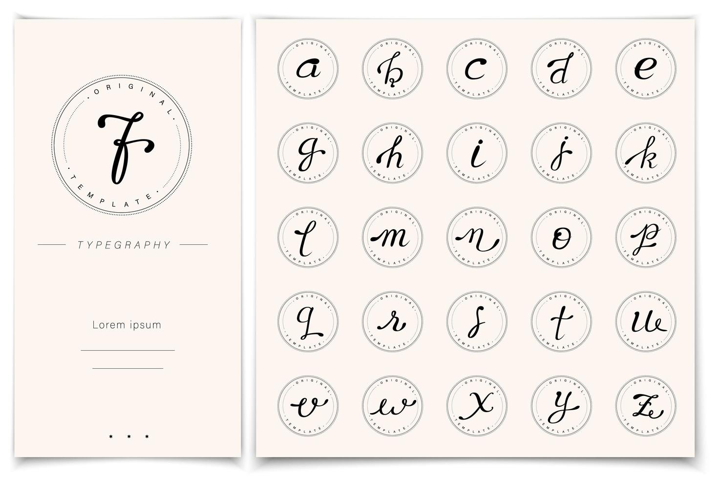 Hand drawn alphabet written with brush pen. vector