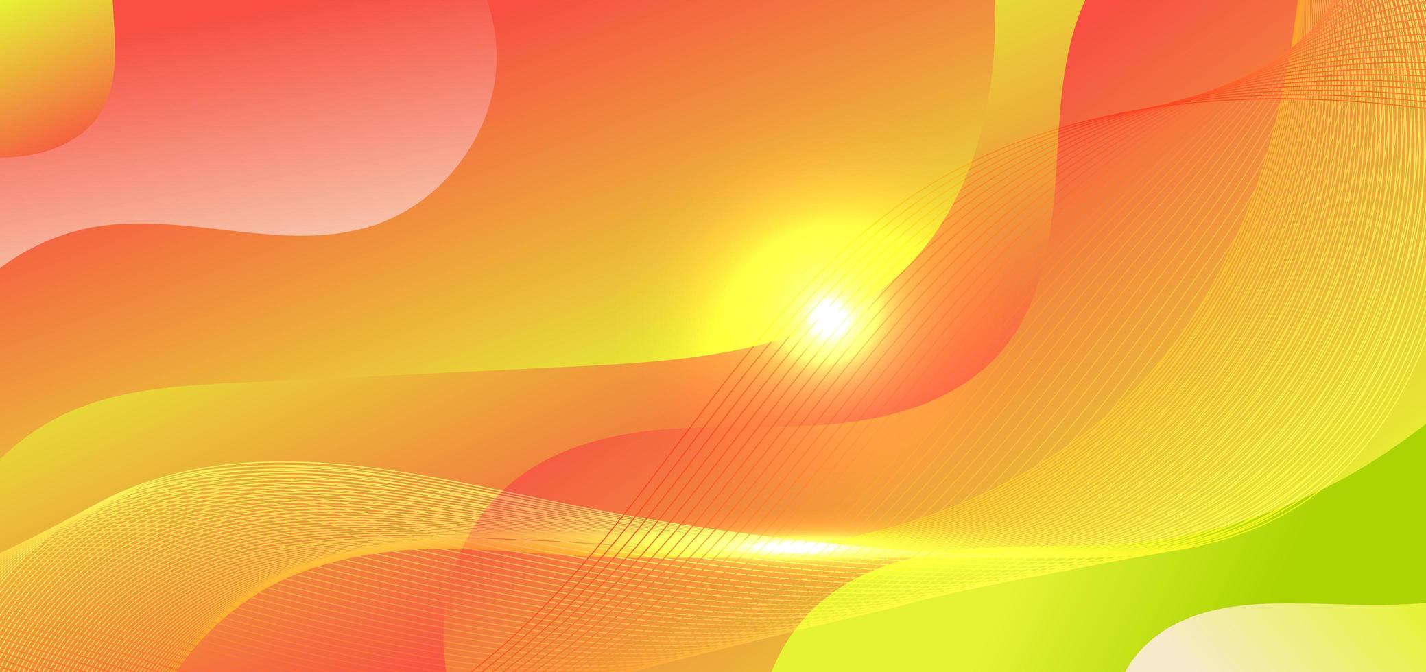 Abstract background green and red gradient wave shape with rays of light vector