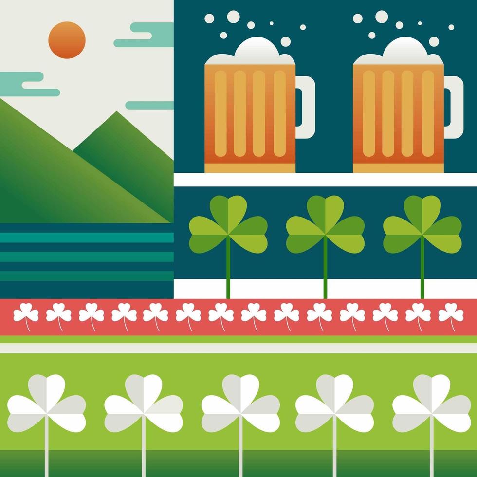 Irish Shamrock Background Concept vector