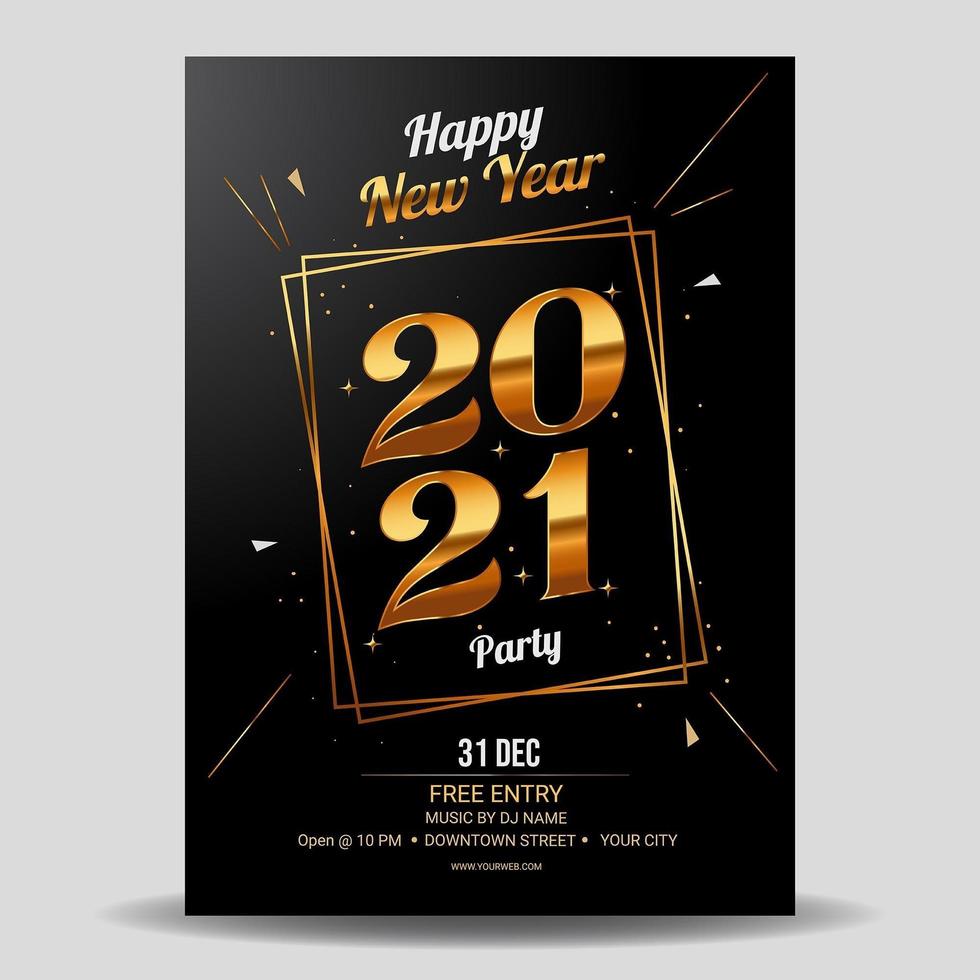 Fancy Gold 2021 Celebration Poster vector