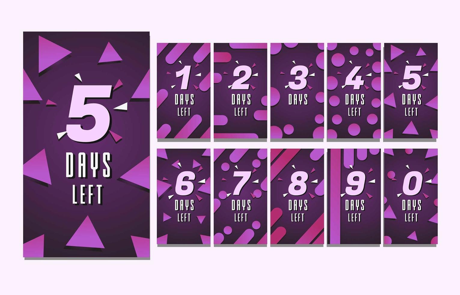 Countdown Story Purple Template vector