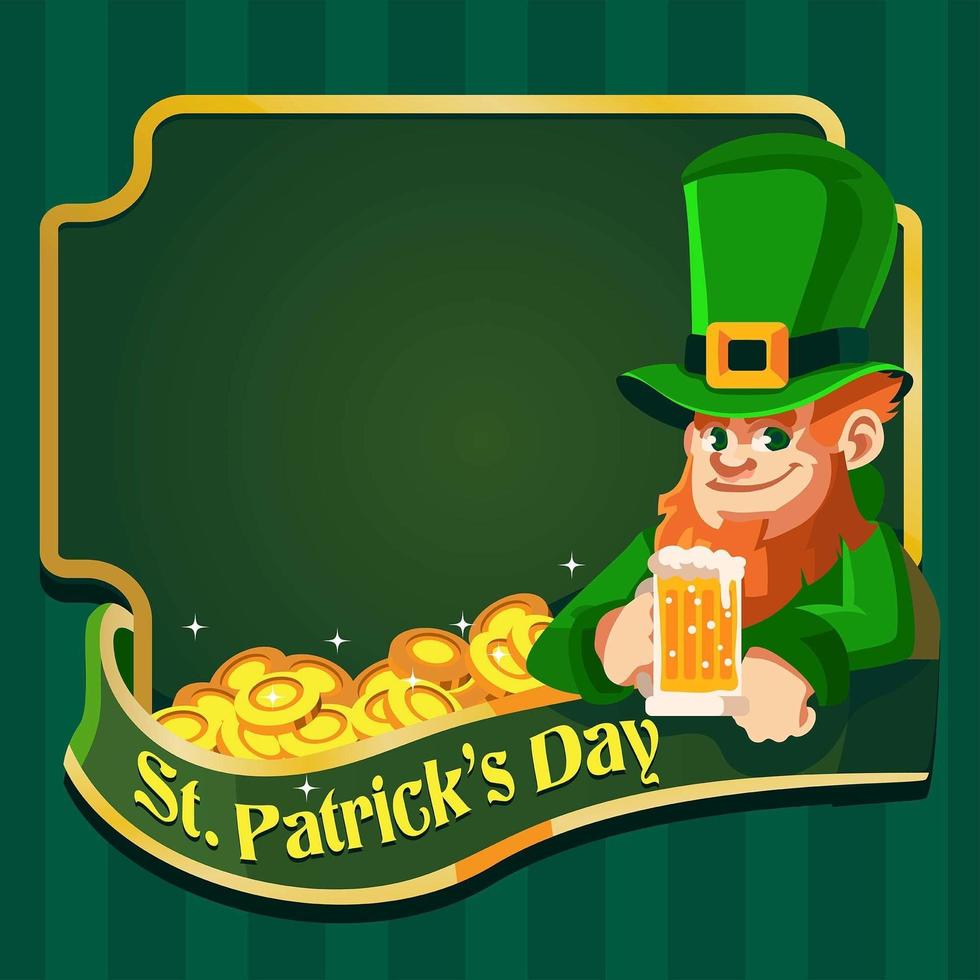 Cheers With Leprechaun for St. Patrick's Day vector