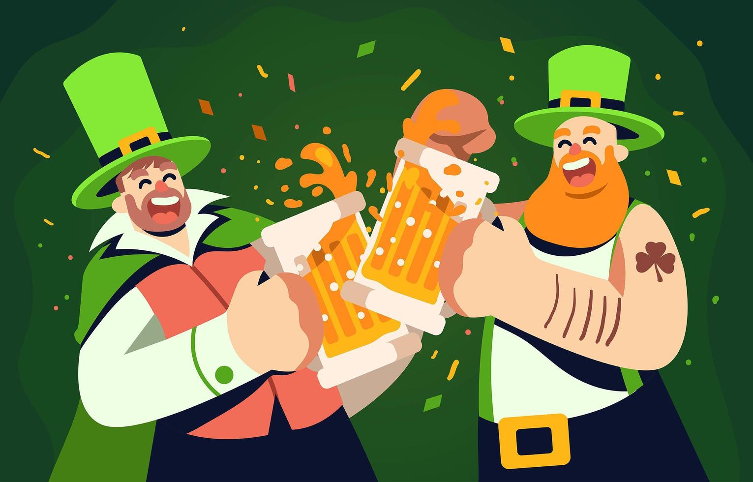 Big Brothers Cheers for St. Patrick's Day vector