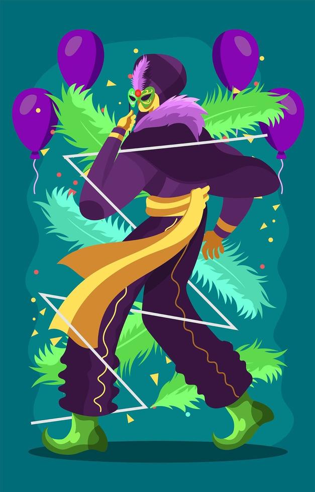 máscara con estilo en el carnaval de mardi gras vector