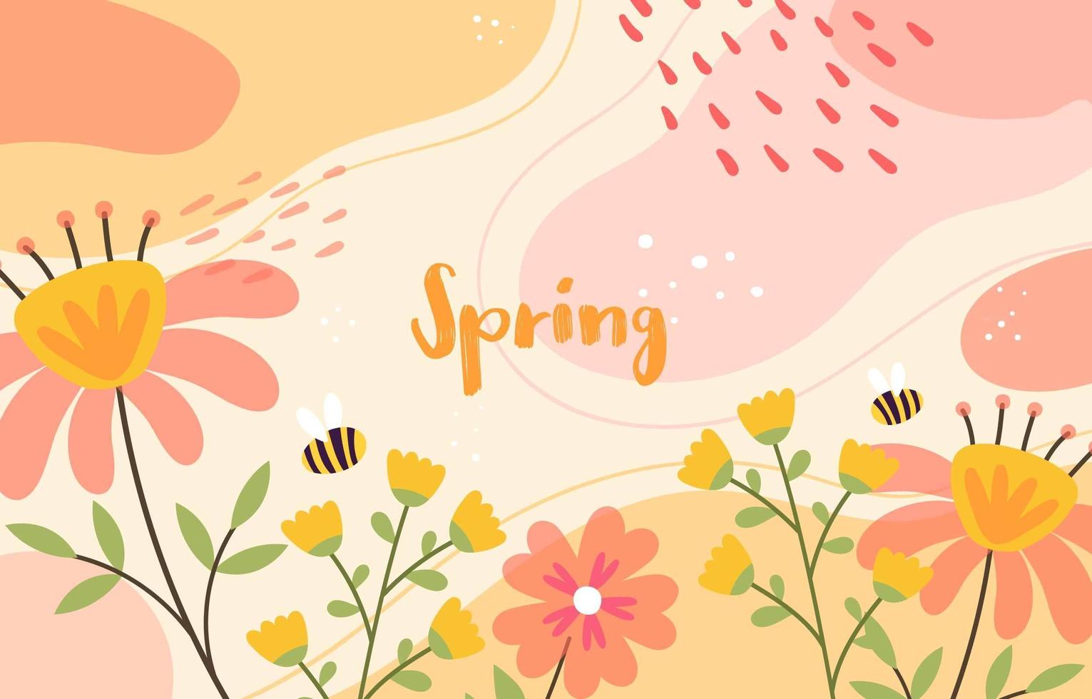 Pastel Spring Floral Background vector