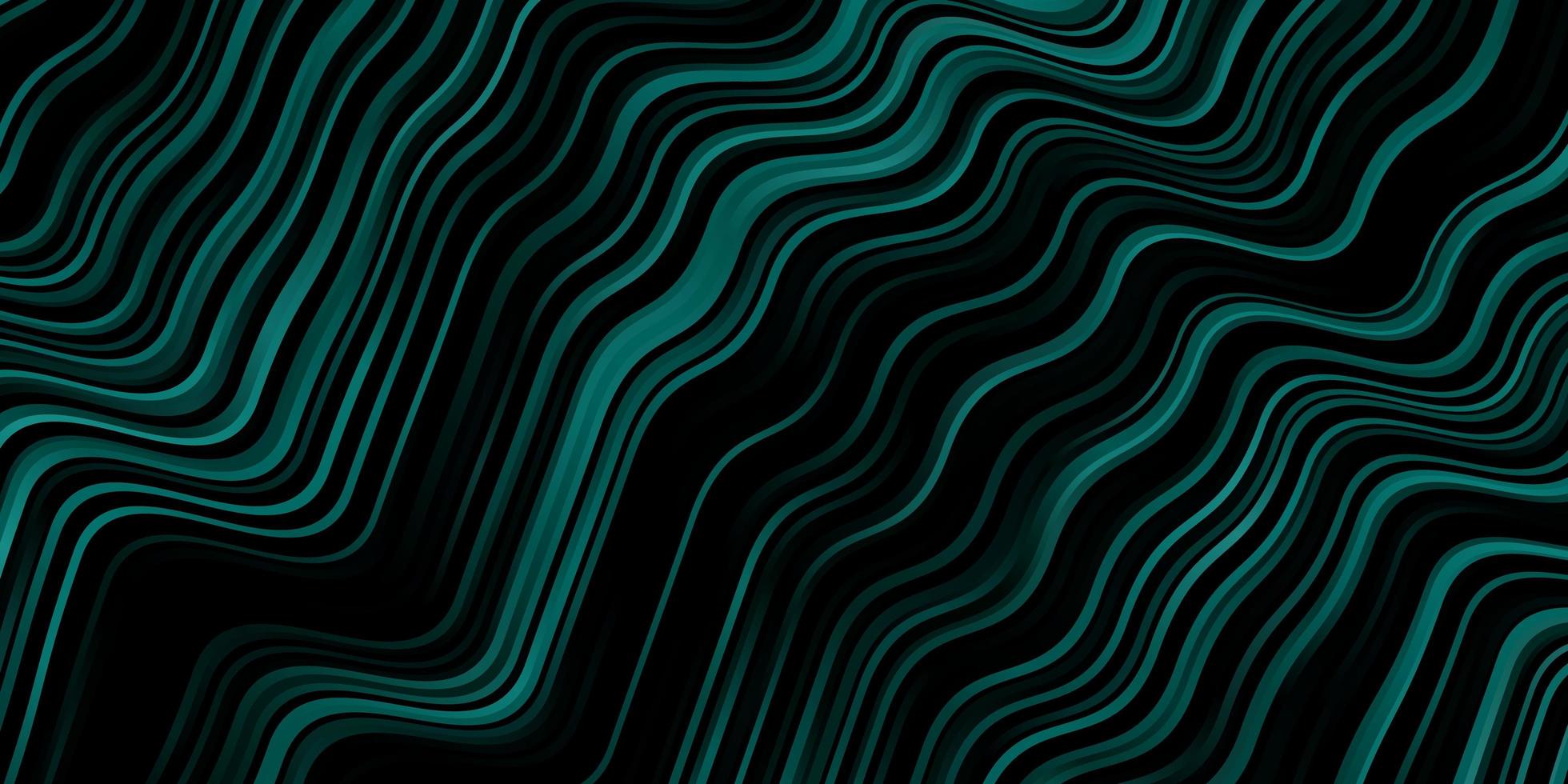 Dark Green vector background with bent lines.