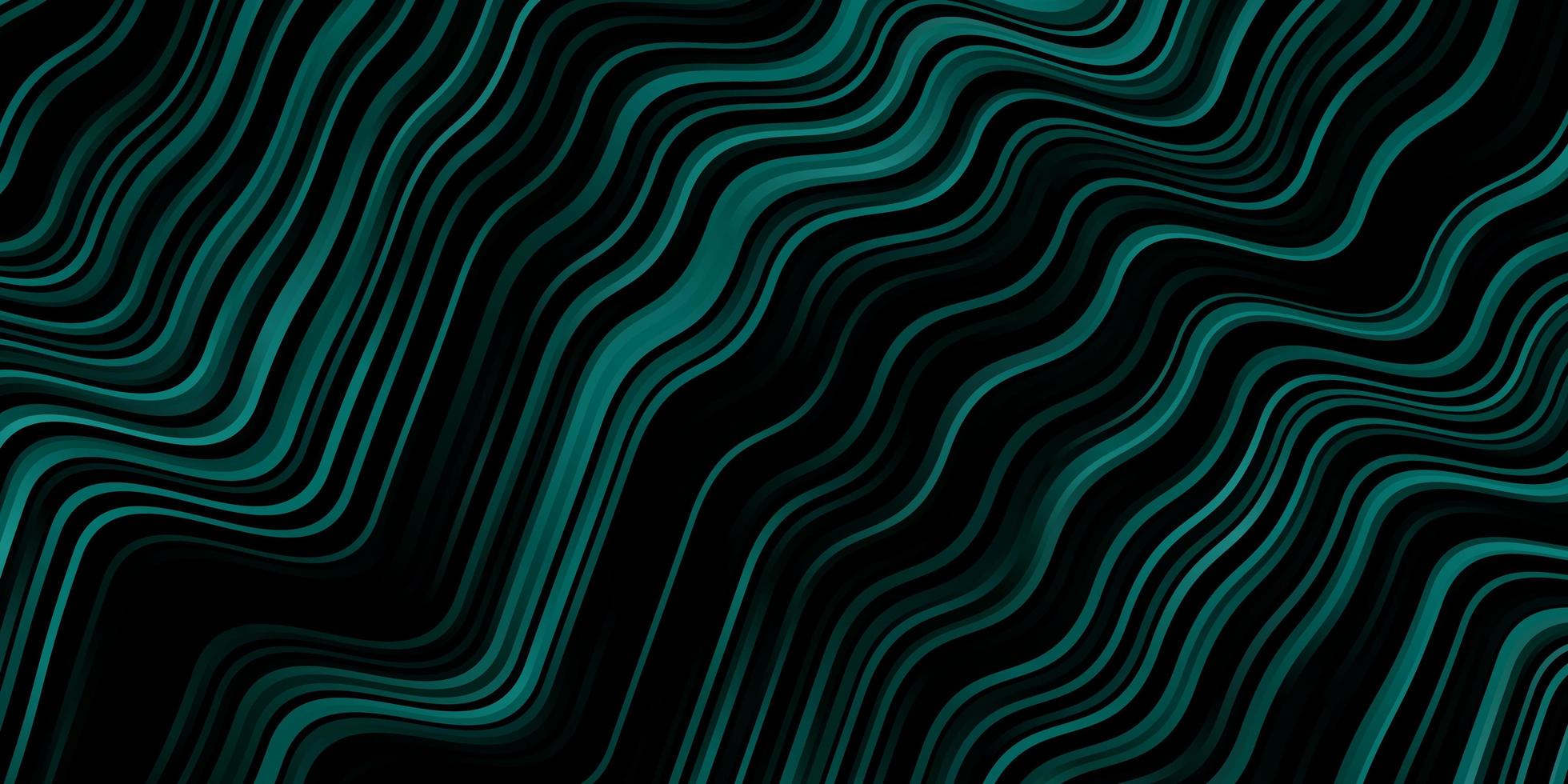 Dark Green vector background with bent lines.