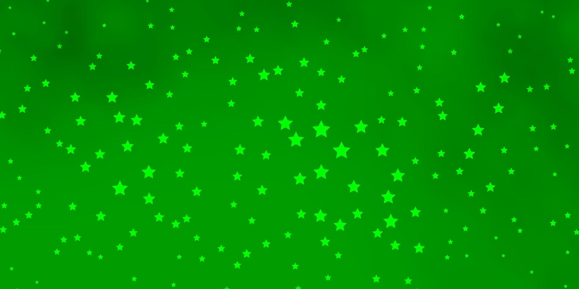 Dark Green vector texture with beautiful stars.