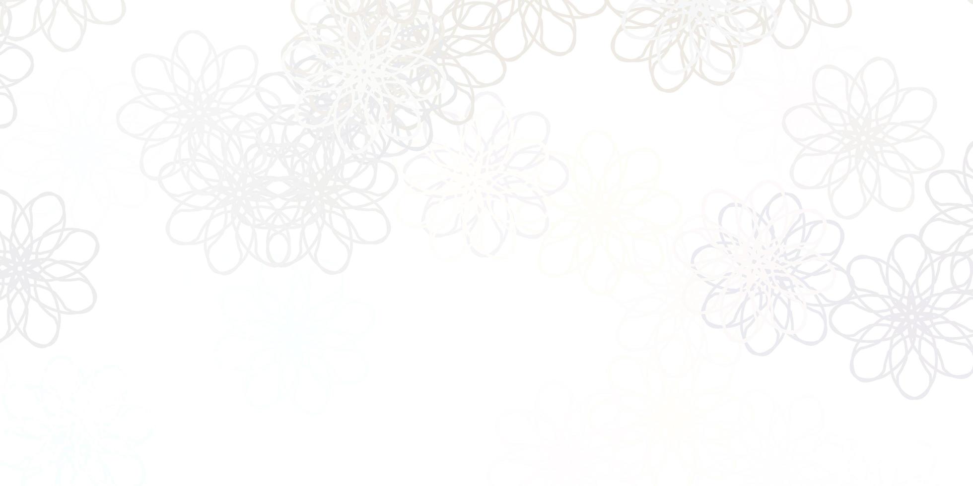 Light Purple vector doodle template with flowers.
