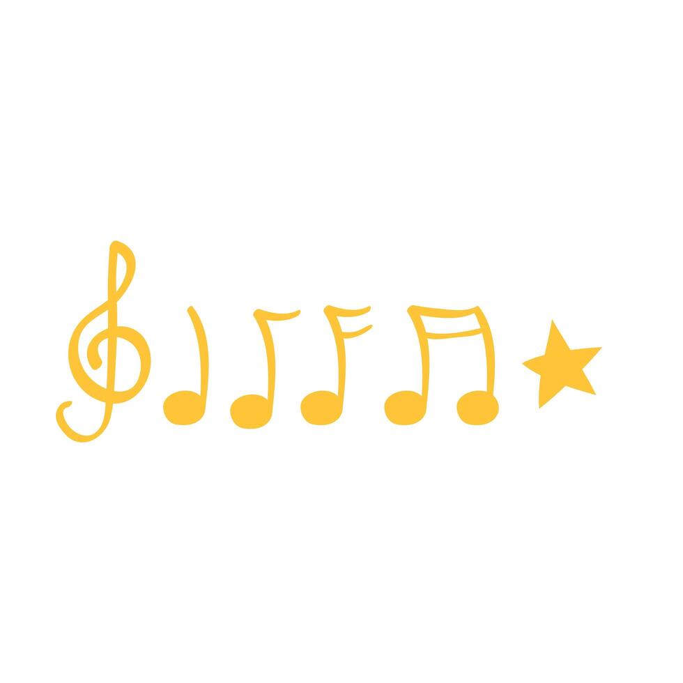 music notes set isolated icons vector