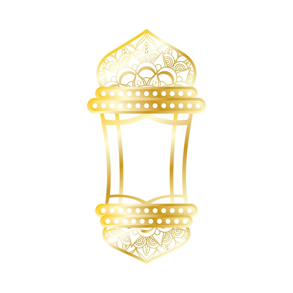 golden lamp ramadan kareem decoration vector