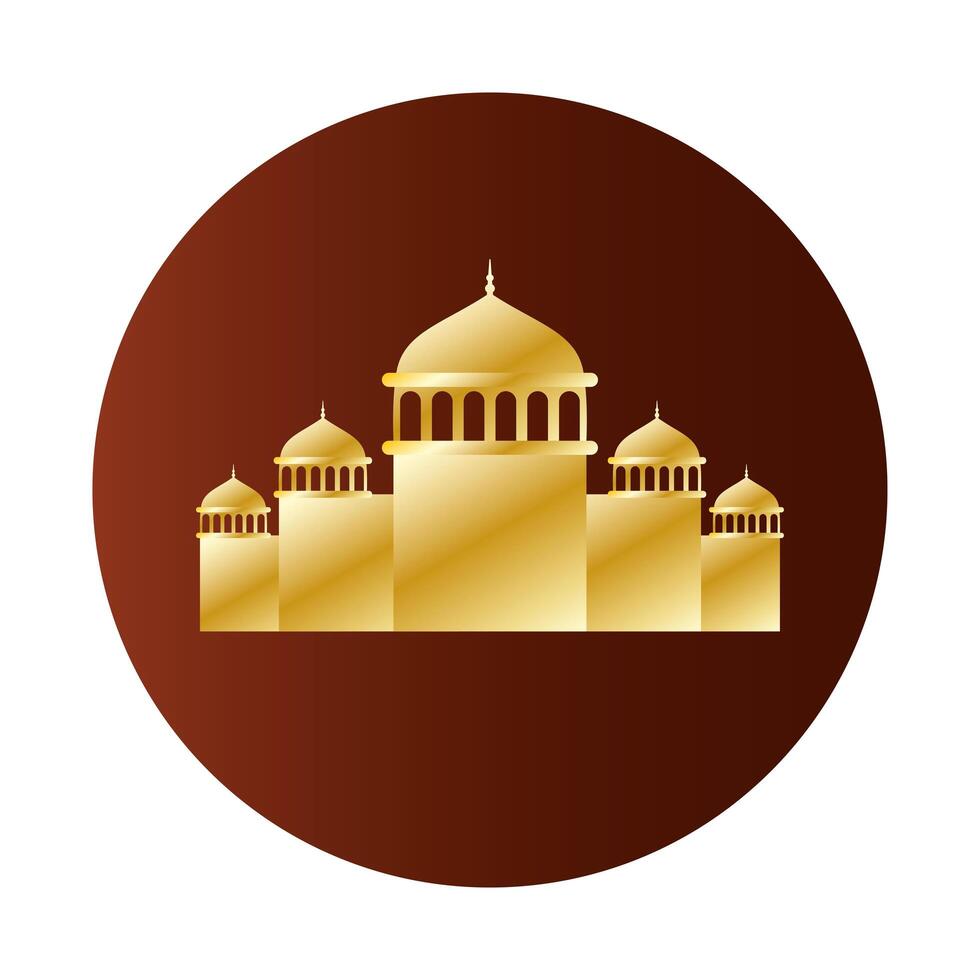 Golden Mosque Ramadan Kareem Temple vector
