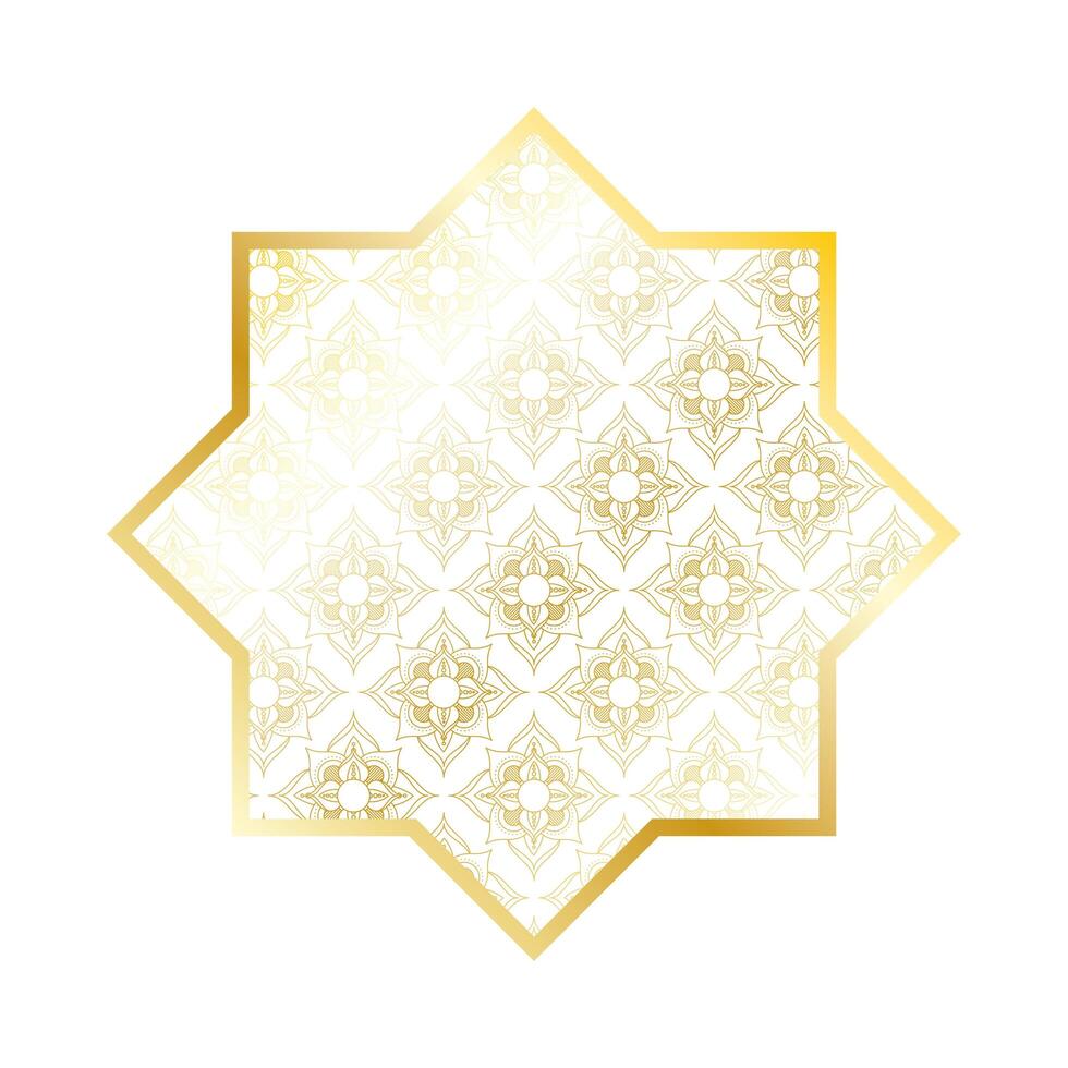 golden star ramadan kareem decoration vector
